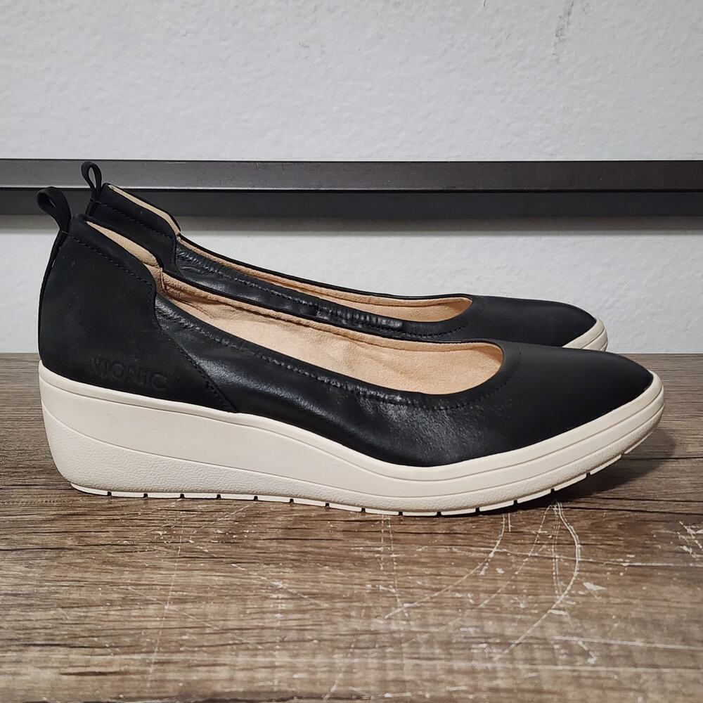 Vionic Jacey Wedge Women's Comfort Heels Shoes Size 9.5 Black - Picture 3 of 9
